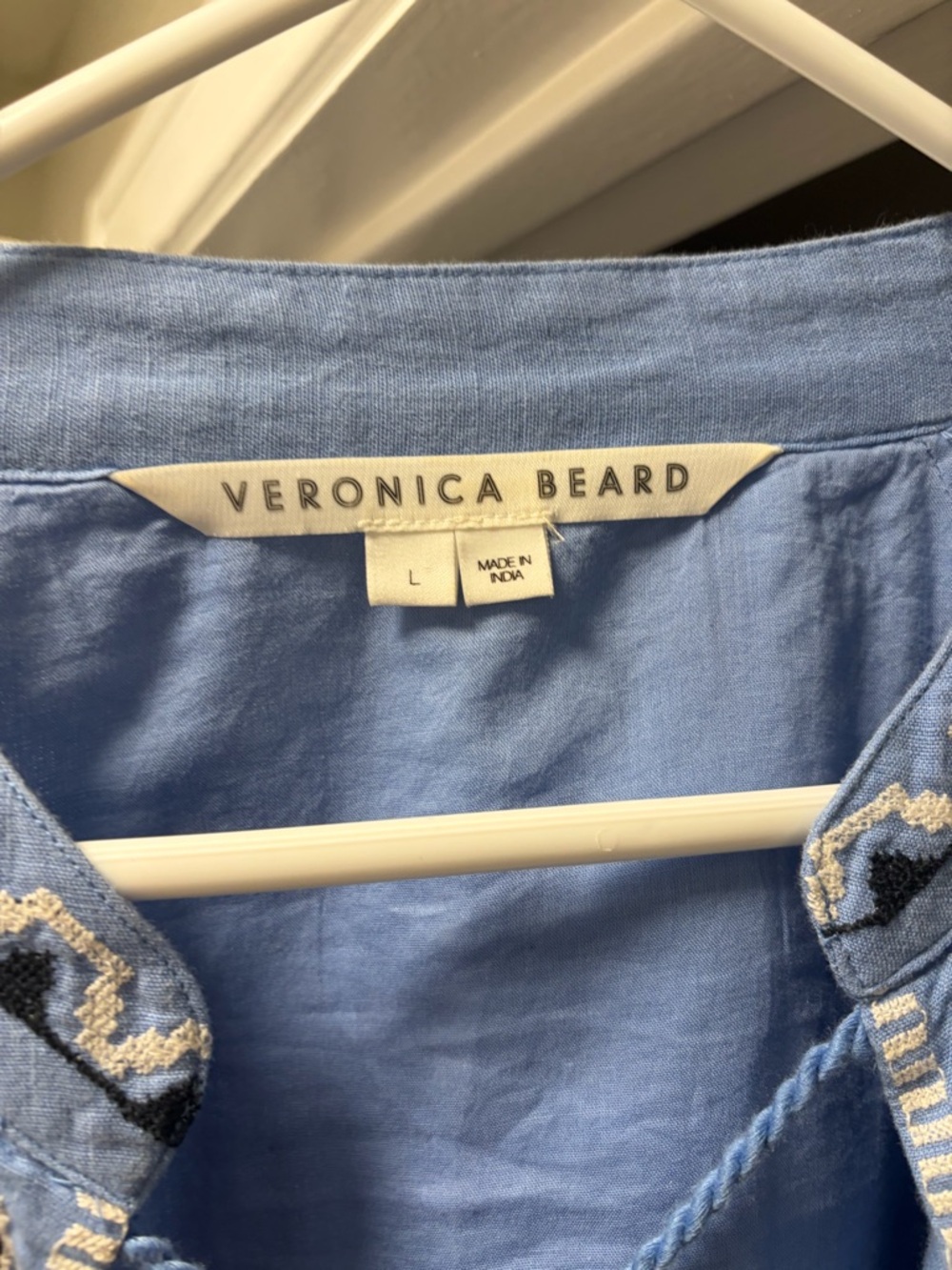 Veronica Beard Light Blue Embroidered Tie-Front Jacket - Picture 2 of 2
